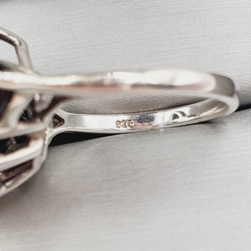 22 Carat Pear & Trillion Thai Black Spinel Platinum | 925 Sterling Silver Ring